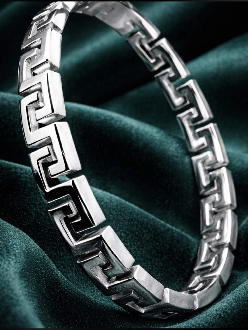 Fashion Jewelry Silver Greek Key Bangle Bracelet